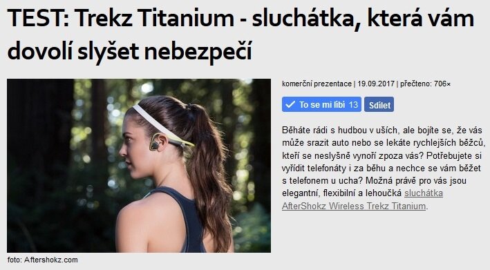 Test sluchátek Trekz Titanium na Behej.com